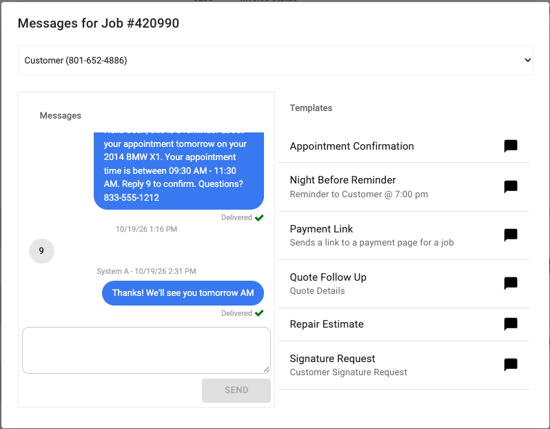 SMS Appointment Confirmations